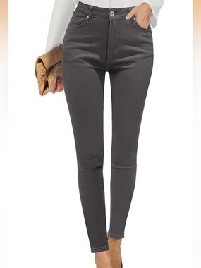 LA BIJOU Women’s Grey Soft Jeggings – Stretch Mid-Rise Comfort Size S